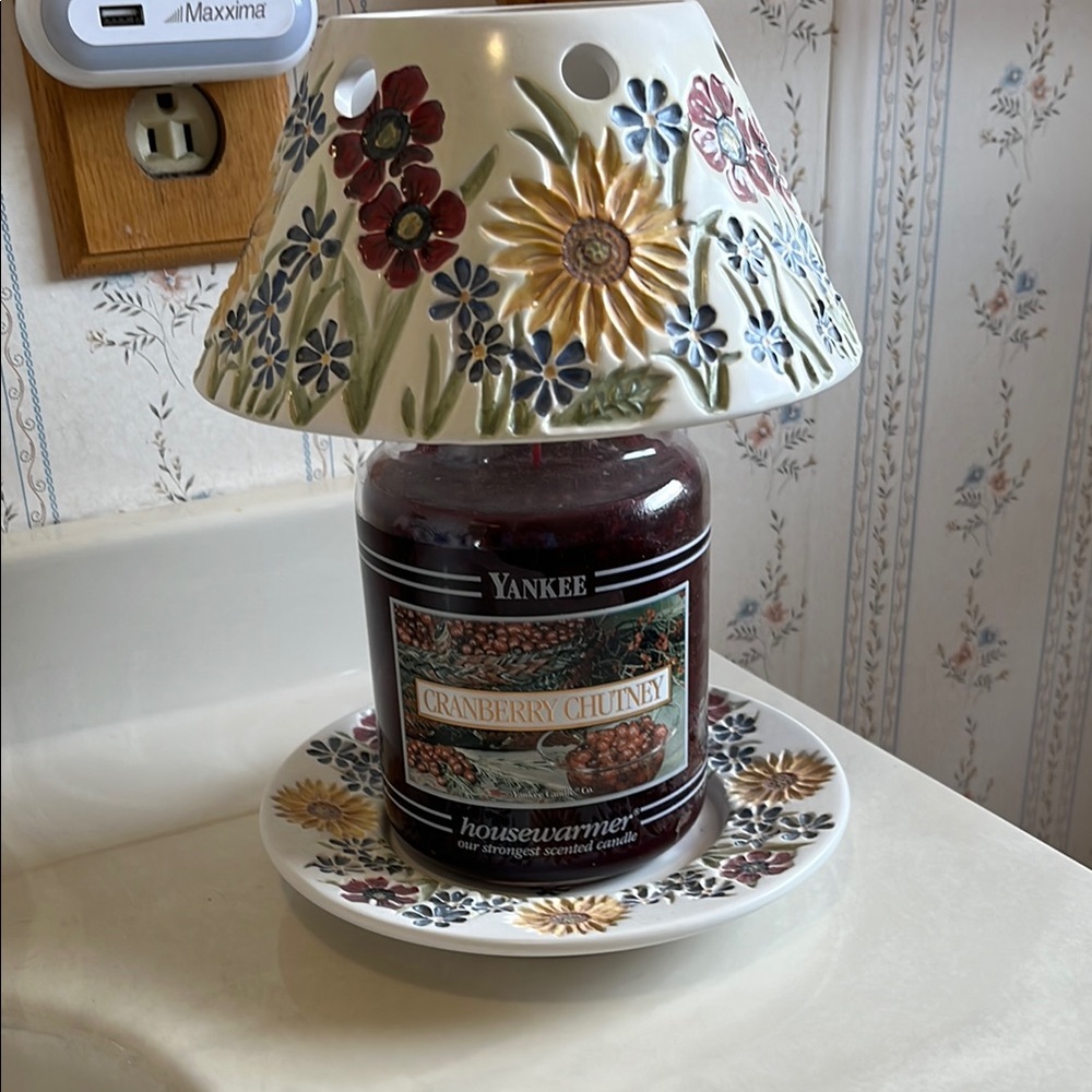 Floral Ceramic Candle Holder - Multicolor